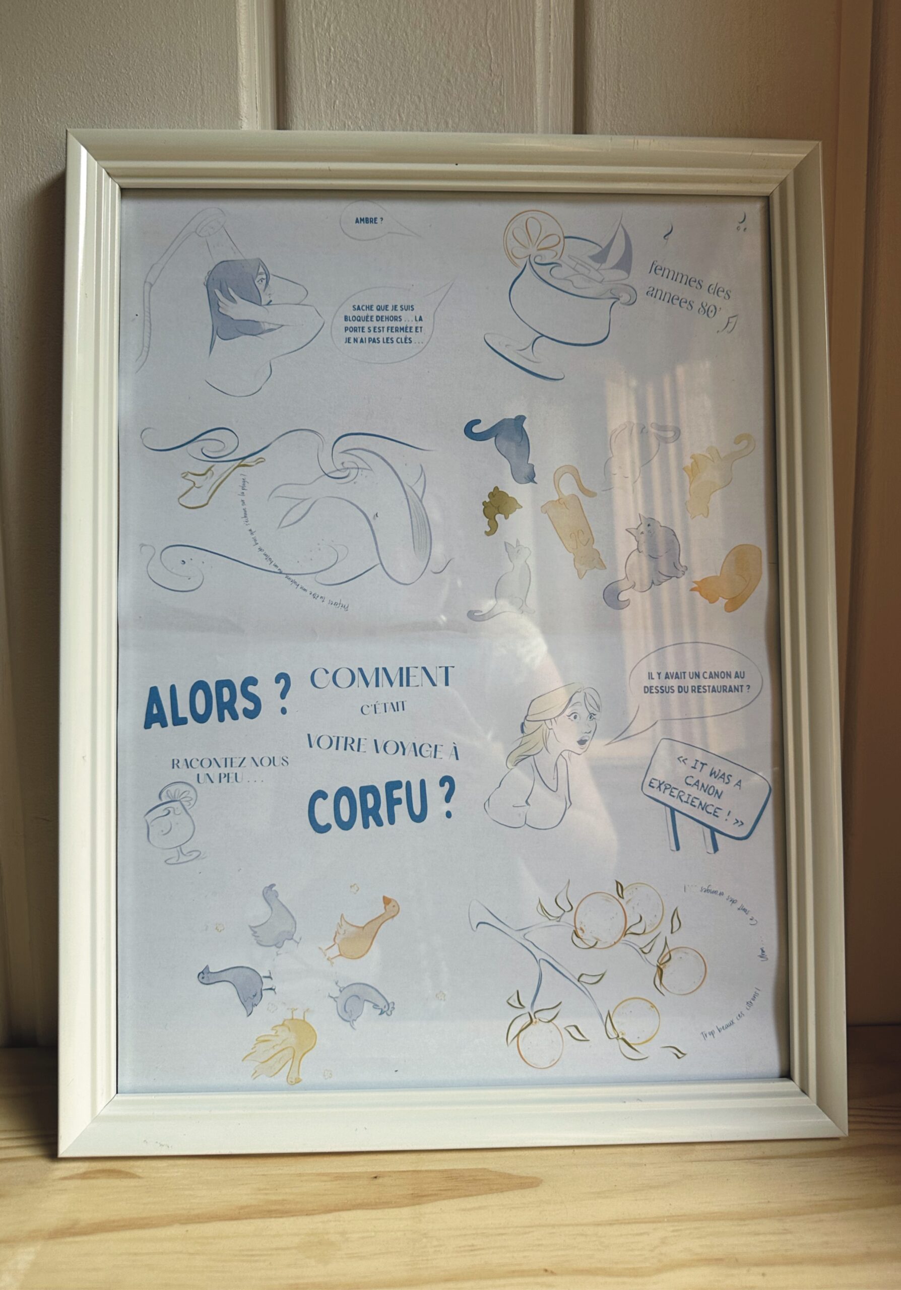 illustration souvenir cadre voyage cadeau commission - Ambre Engler – Illustratrice freelance personnalisée & illustration éditoriale et communication visuelle Ambre Engler – Illustratrice freelance personnalisée & illustration éditoriale et communication visuelles illustrées