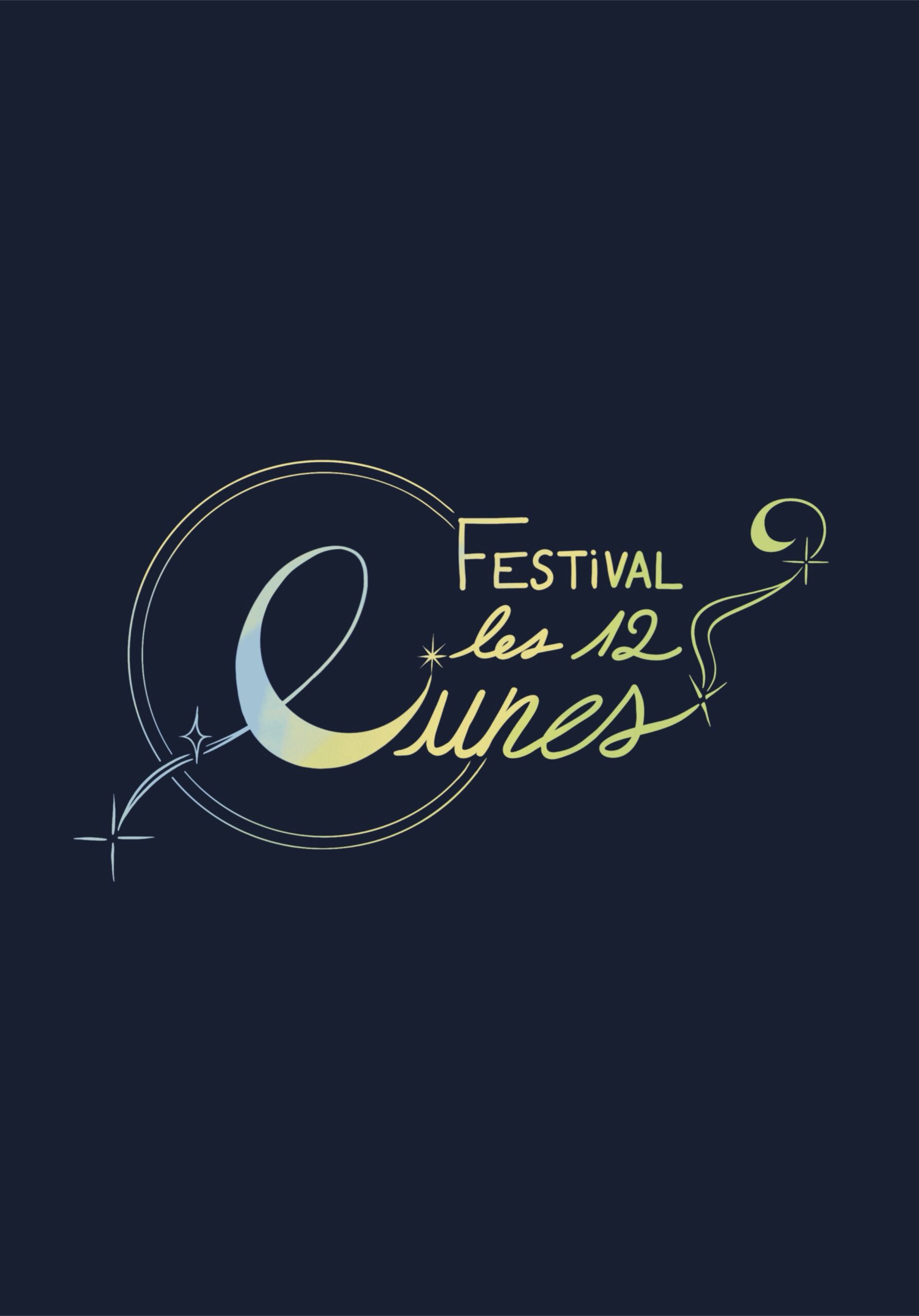 logo de design graphique pour une communication visuelle d'un festival minimaliste et magique sur fond bleu - Ambre Engler – Illustratrice freelance personnalisée & illustration éditoriale et communication visuelle Ambre Engler – Illustratrice freelance personnalisée & illustration éditoriale et communication visuelles illustrées