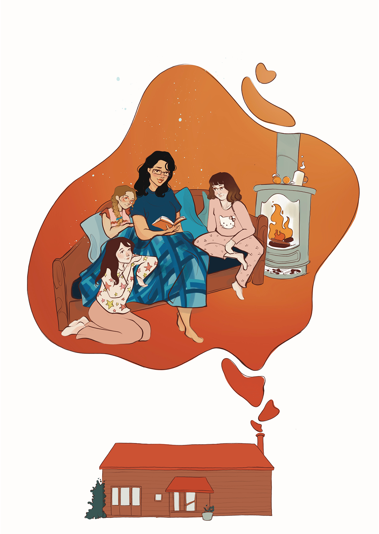 Illustratrice & Graphiste | Ambre Engler edition character design portraits paysage portrait éditorial branding identité visuelle