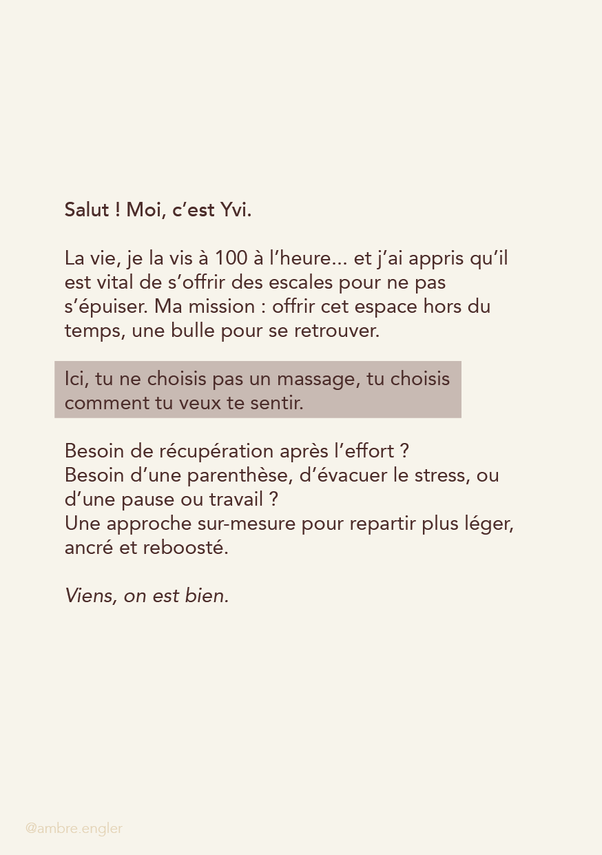 brand design visual identity ambre engler ambre.engler brand storytelling trough image massages bien-être