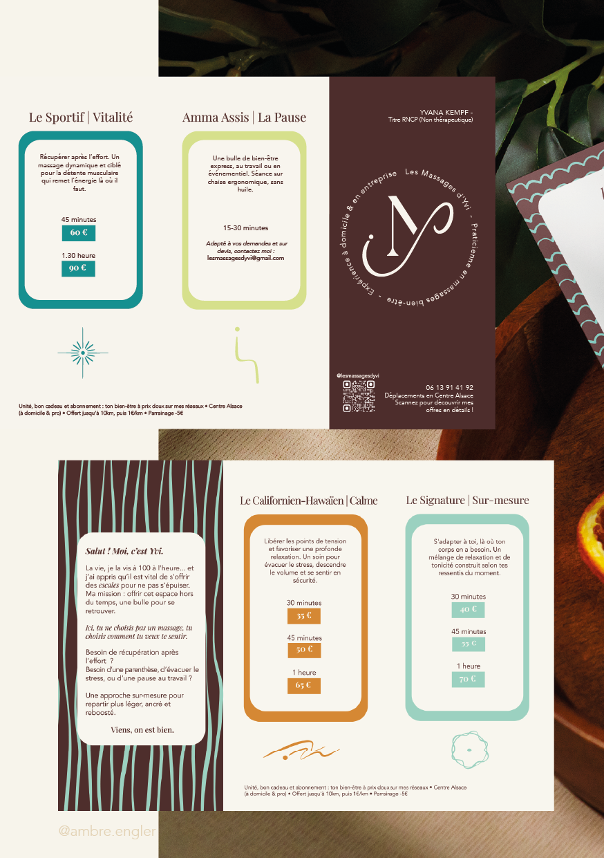 brand design visual identity ambre engler ambre.engler brand storytelling trough image massages bien-être