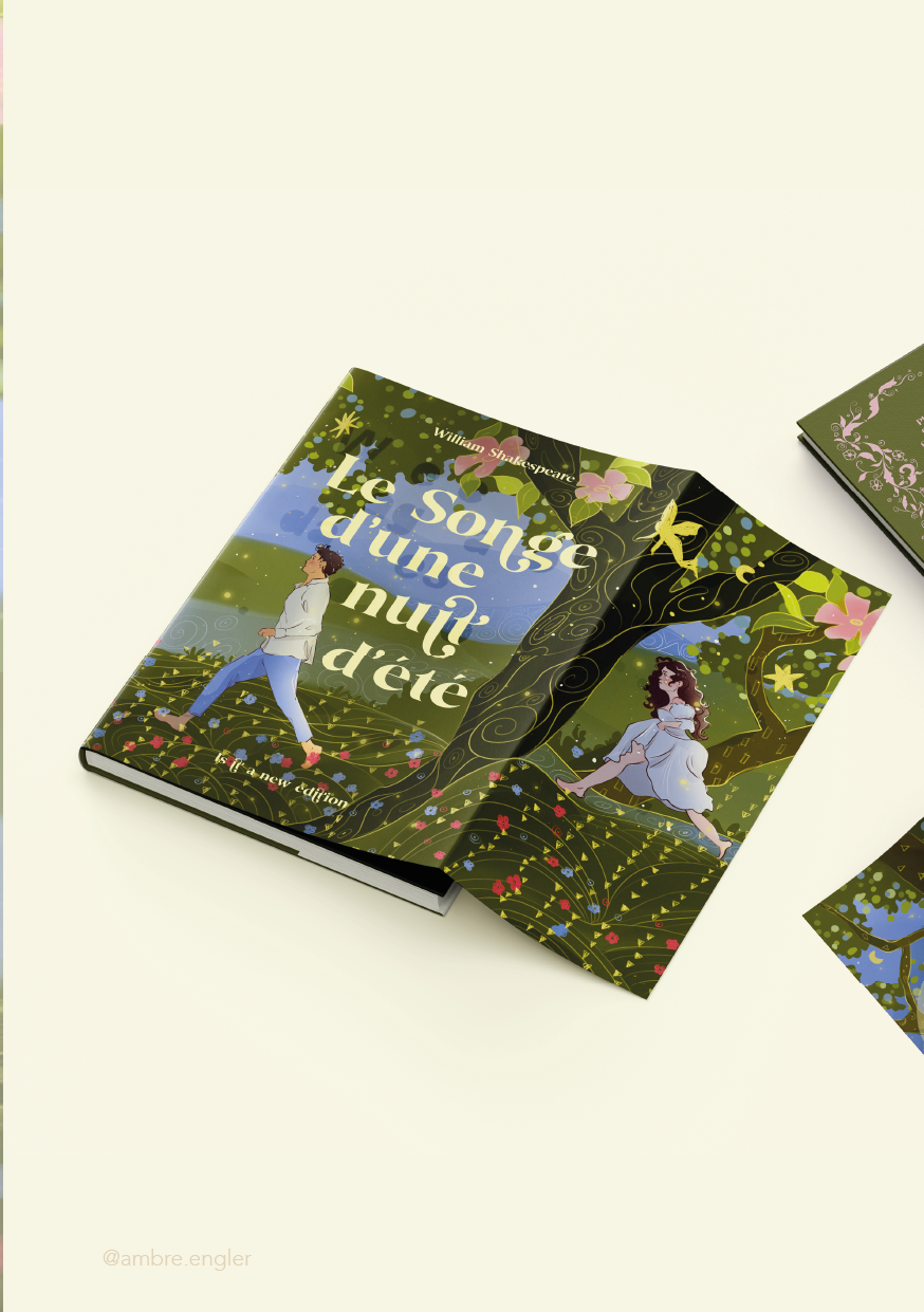 illustration jaquette livre couverture de livre shakespeare le songe d'une nuit d'été Klimt cover coverbook maison d'édition editorial ambreengler ambre engler booklover