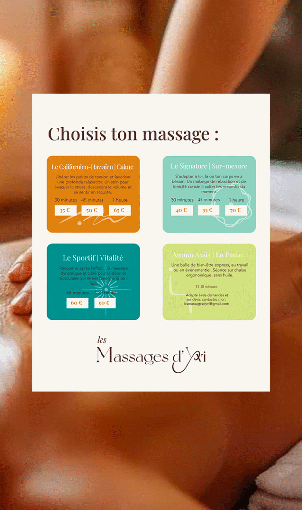 brand design identité visuelle flyer massage carte de visite marque alsace