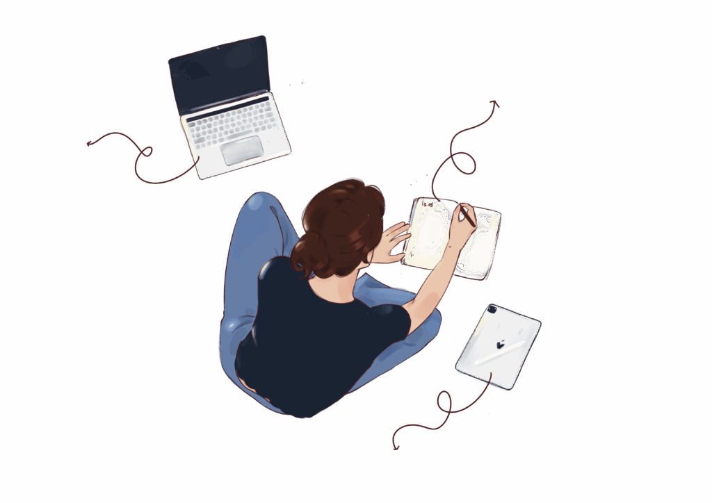 portfolio, woman illustration, website, branding